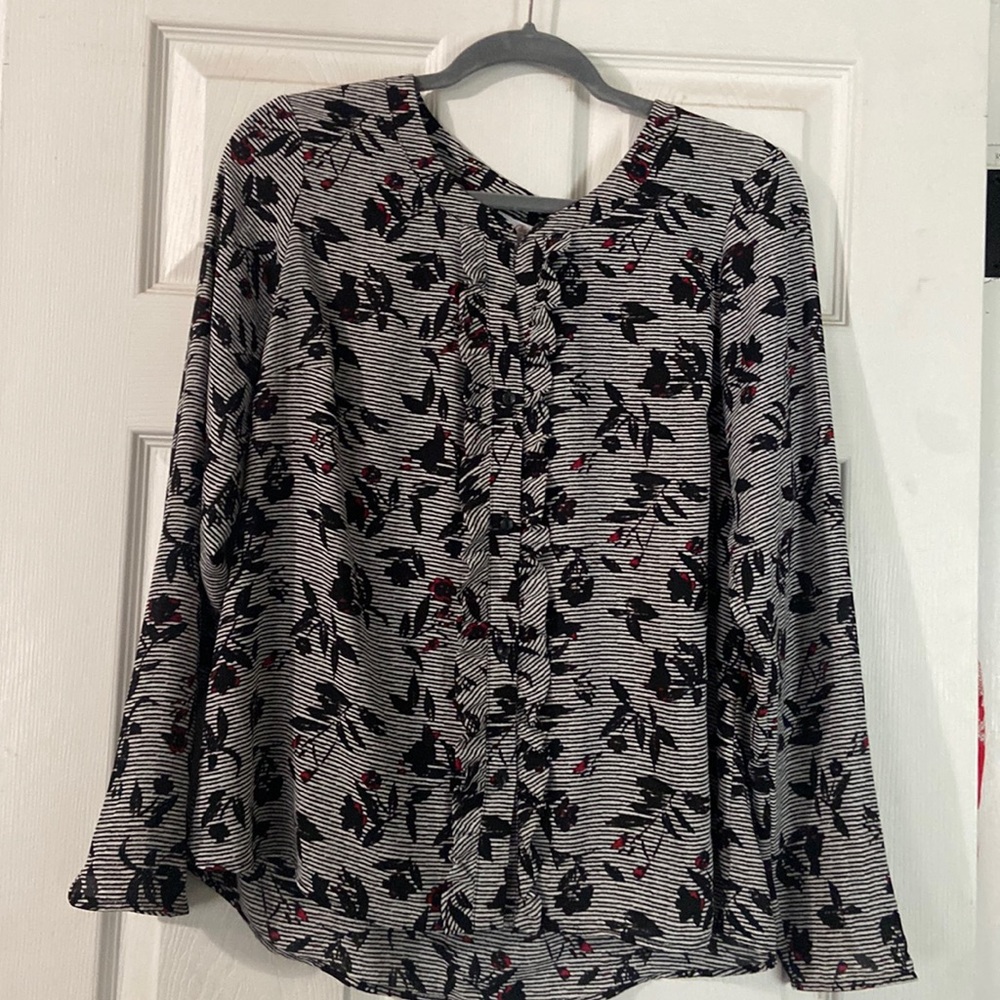 Candys silk blouse red and black